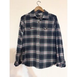 Carhartt Women's Flannel Plaid Rugged Thic Warm Soft Medium 8-10 Blue